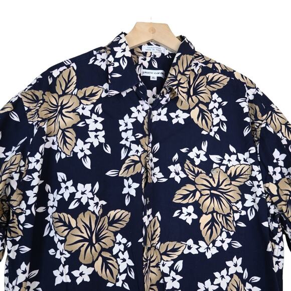 Pierre Cardin Mens XL Tropical Hawaiian Print Button Down Shirt - Picture 3 of 8